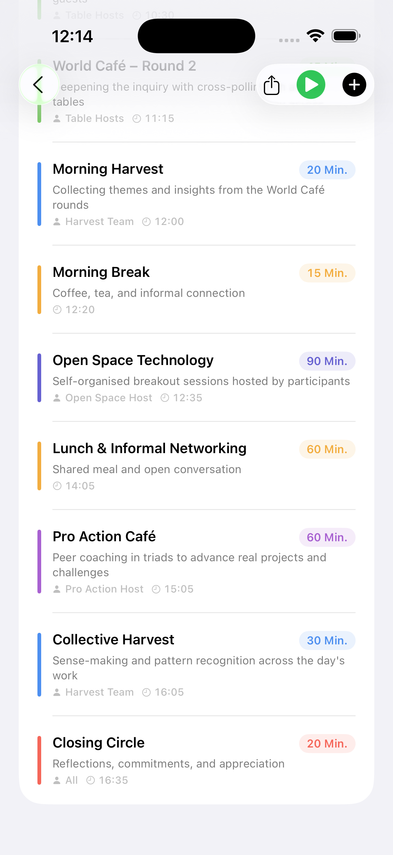 Live führen und in der Zeit bleiben